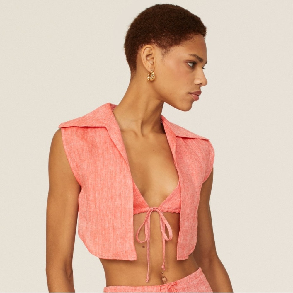Matthew Bruch Vest with Triangle Top in Red Melange size 1 / US XS‎